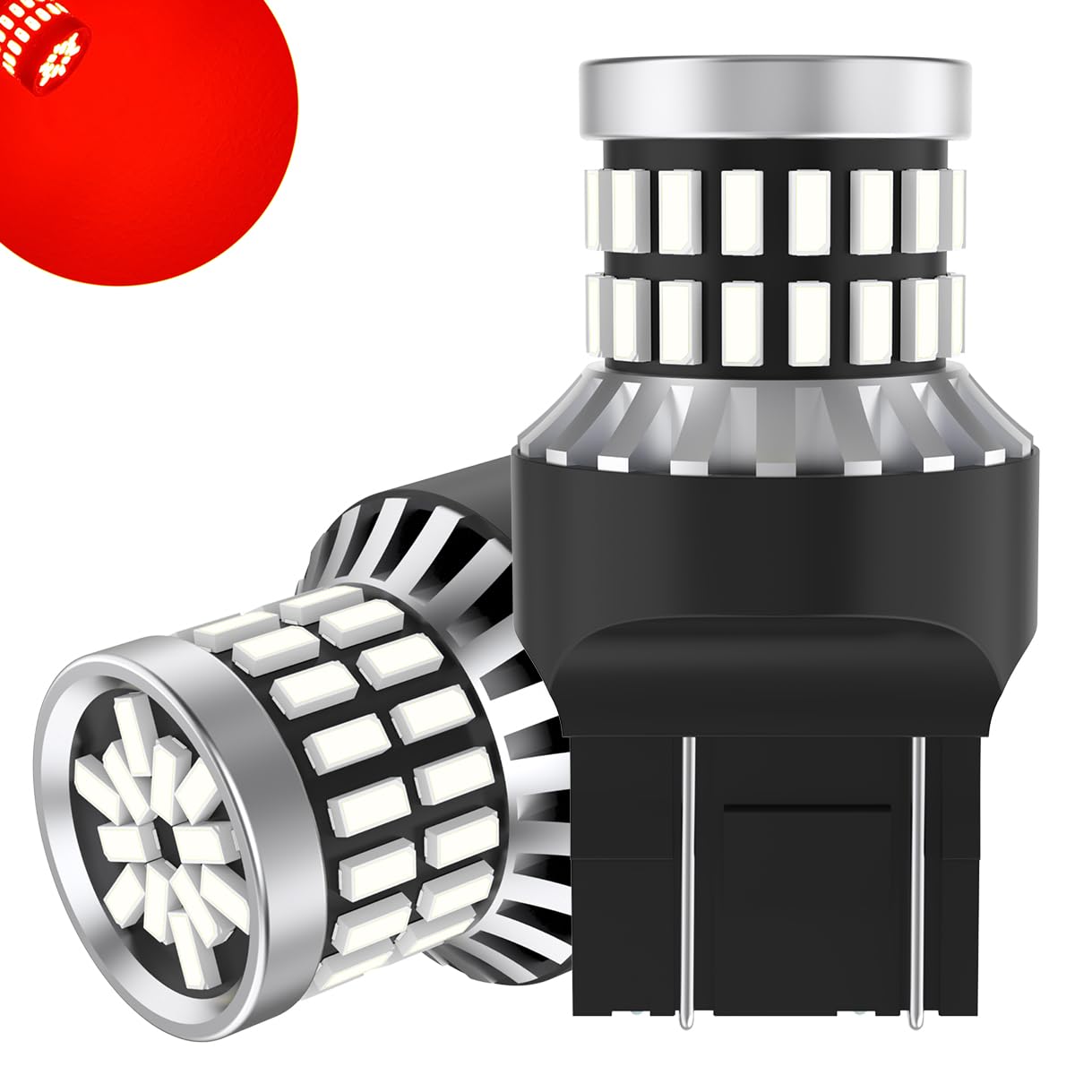 Amazon | 12V-24V車用 T20 LEDダブル球 レッド テールランプ/ブレーキ